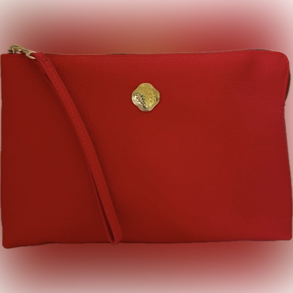 Shiseido Red & Gold Makeup Toiletry Bag NEW clutch wristlet - Picture 3 of 8